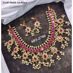 Gold Finish Ruby Red&CZ...