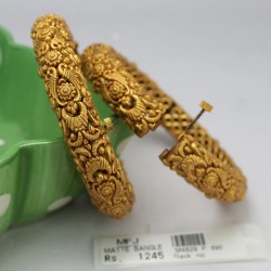 2.4 Size 1 GM Gold Finish Kempu Stones Bangles Online