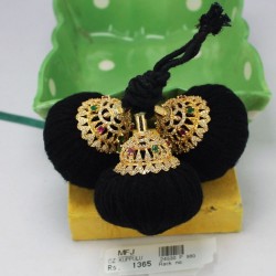 CZ, Ruby & Emerald Stones Kunjalam End of Hair Paranda -Temple Jewellery -Dance Jewellery Online