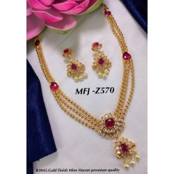 Gold Finish CZ&Ruby Red...