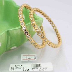 2.6 Size 1 GM Gold Finish Ruby Stones Bangles Online