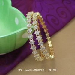 2.4 Size 1 Gram Gold Dip Ruby & Emerald Stones Designer Bangles Online