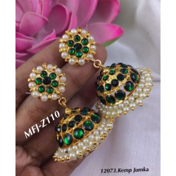 Green Stones With Pearls...