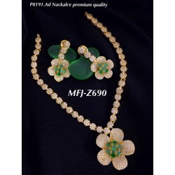 CZ&Emerald Stones,Flower...