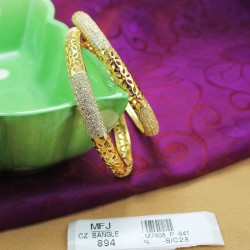 2.4 Size CZ & Ruby Stones Peacock Design Gold Plated Finish Bangles Buy Online