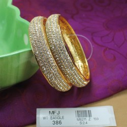 2.6 Size CZ Stones Gold Plated Finish Bangles Buy Online