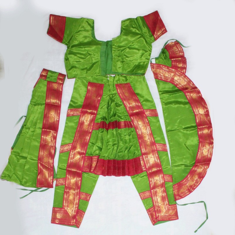 32 Inch Green Colour Bharathanatyam Readymade Dress Buy Online