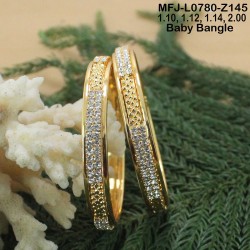 1.10 Size CZ Stones Designer Gold Plated Finish Two Set Baby Bangles Buy Online