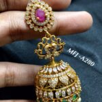 Multi Stones&Pearls,Peacock Jumka EArrings