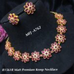 A12-Red,White stones,Flowers Designs Necklace